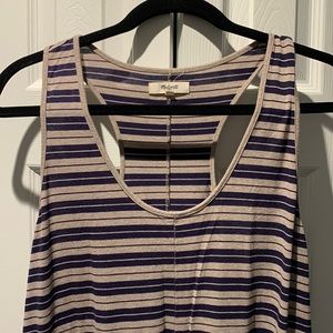 Madewell maxi dress in tan/navy stripe - size L